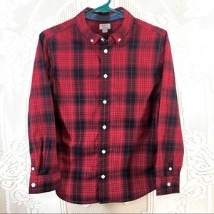 🐝 GYMBOREE |  Plaid Long Sleeve Button Down 10-12